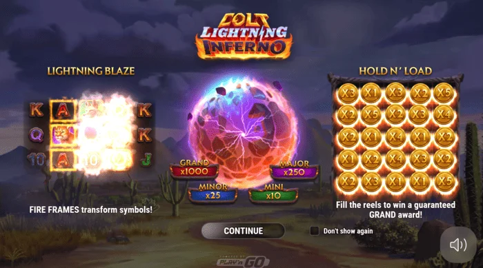 Colt Lightning Inferno peaekraan